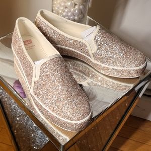 Kate Spade/Keds gold glitter shoes
